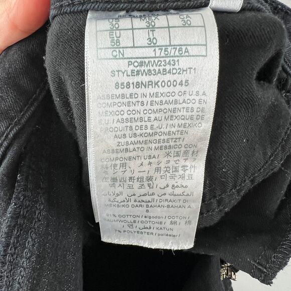 GUESS Los Angeles Black Denim Skinny Jeans Cotton Lace Trim 5-Pockets Size 30 - Picture 5 of 6